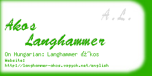 akos langhammer business card